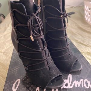 Sam Edelman Black Open Toe Booties - Size 6